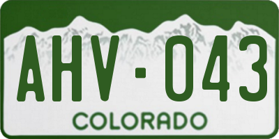 CO license plate AHV043