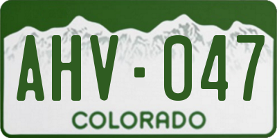 CO license plate AHV047