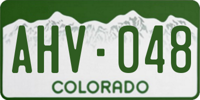 CO license plate AHV048