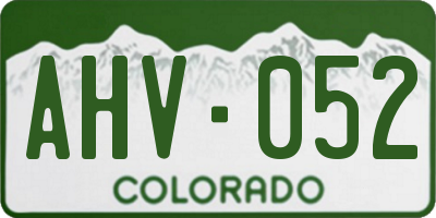 CO license plate AHV052