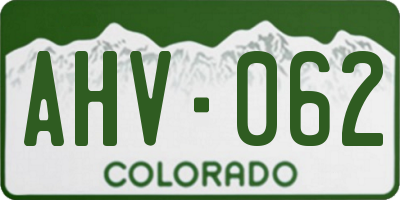 CO license plate AHV062