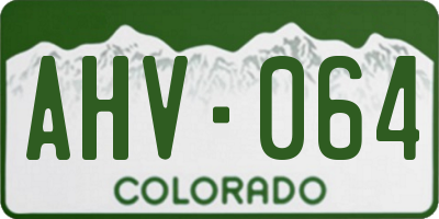 CO license plate AHV064