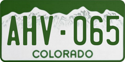 CO license plate AHV065