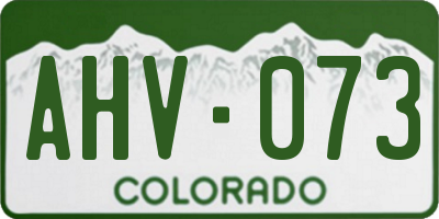 CO license plate AHV073
