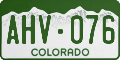 CO license plate AHV076