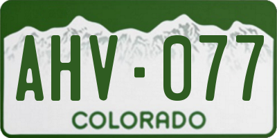 CO license plate AHV077