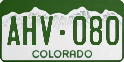 CO license plate AHV080