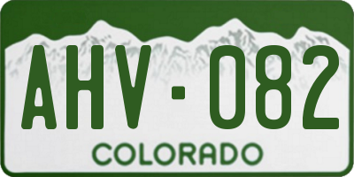 CO license plate AHV082