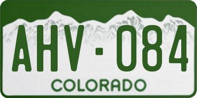 CO license plate AHV084
