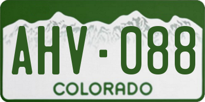 CO license plate AHV088