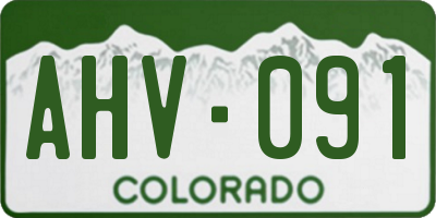 CO license plate AHV091