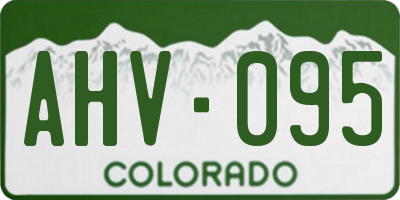 CO license plate AHV095