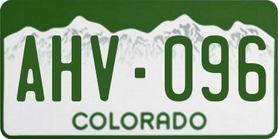 CO license plate AHV096