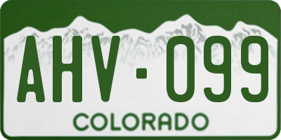 CO license plate AHV099