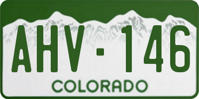 CO license plate AHV146