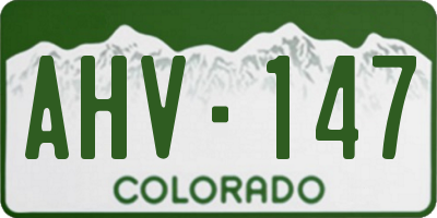 CO license plate AHV147