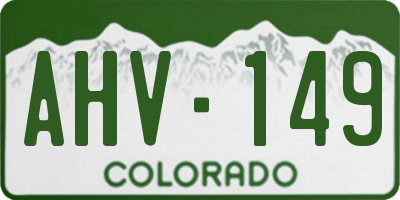 CO license plate AHV149