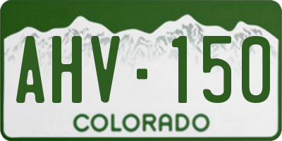 CO license plate AHV150