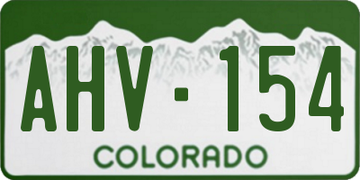 CO license plate AHV154