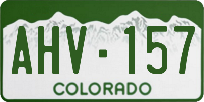 CO license plate AHV157