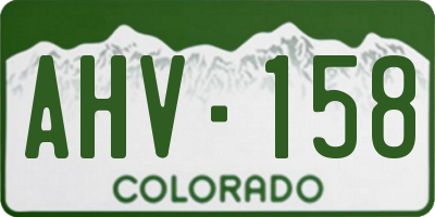 CO license plate AHV158