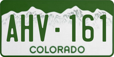 CO license plate AHV161