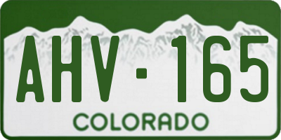 CO license plate AHV165