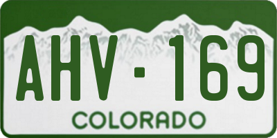 CO license plate AHV169