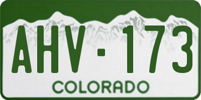 CO license plate AHV173