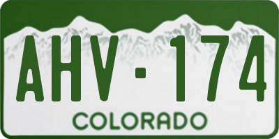 CO license plate AHV174
