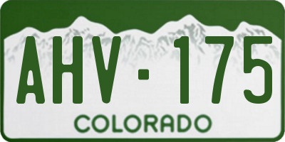 CO license plate AHV175