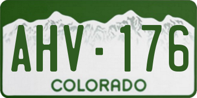 CO license plate AHV176