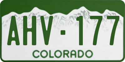 CO license plate AHV177