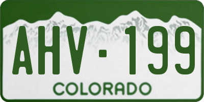 CO license plate AHV199