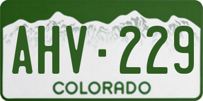 CO license plate AHV229