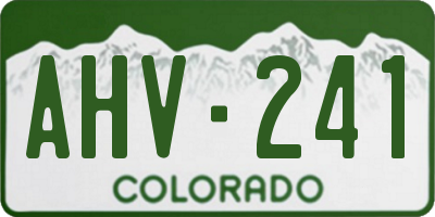CO license plate AHV241