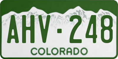 CO license plate AHV248