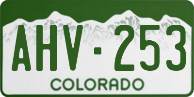 CO license plate AHV253
