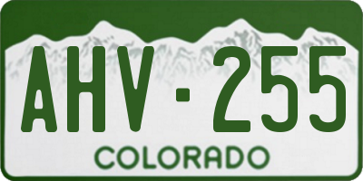 CO license plate AHV255