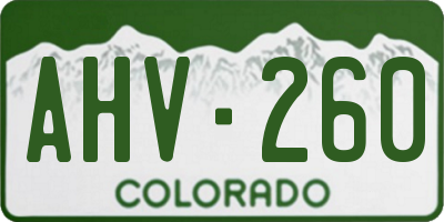 CO license plate AHV260