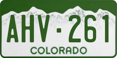CO license plate AHV261