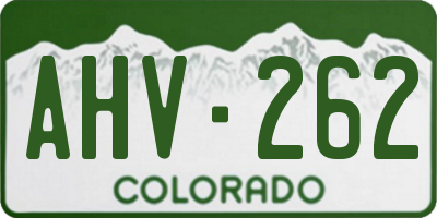 CO license plate AHV262
