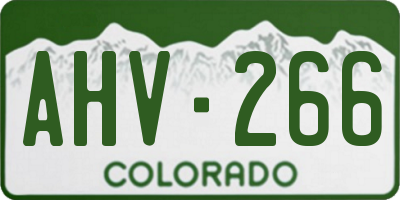 CO license plate AHV266