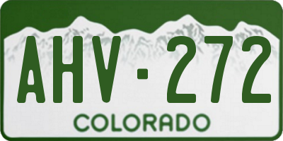 CO license plate AHV272