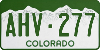 CO license plate AHV277