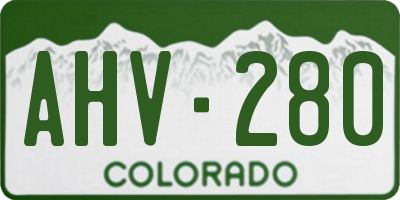 CO license plate AHV280