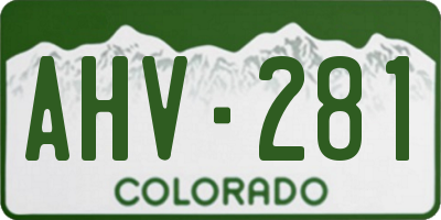CO license plate AHV281