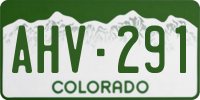 CO license plate AHV291