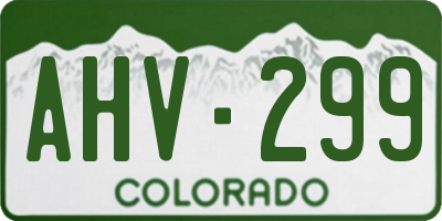 CO license plate AHV299