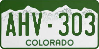 CO license plate AHV303